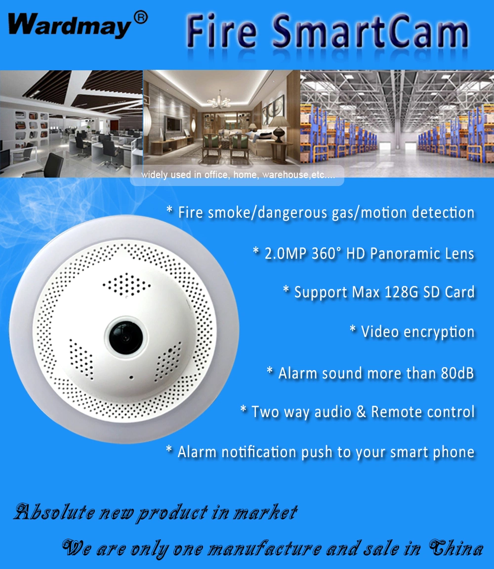 2021 New Real Smoke/Gas Detector CCTV Network Hidden WiFi IP Camera (Patent No: 2017214546886)