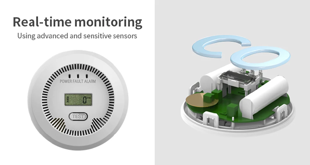 En50291-1 Home Security LCD Carbon Monoxide Detector 10 Years Battery Co Alarm OEM ODM