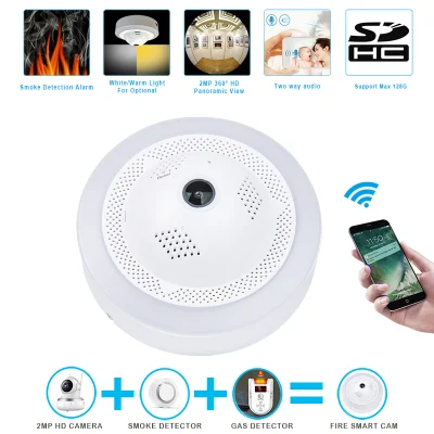 2021 New Real Smoke/Gas Detector CCTV Network Hidden WiFi IP Camera (Patent No: 2017214546886)