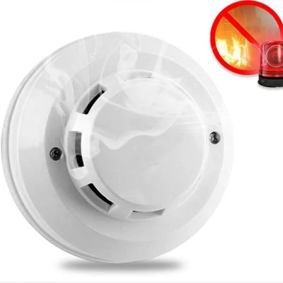 4 Wired Photoelectric Network Conventional Fire Smoke Detector Alarm for Alarm System Home Security